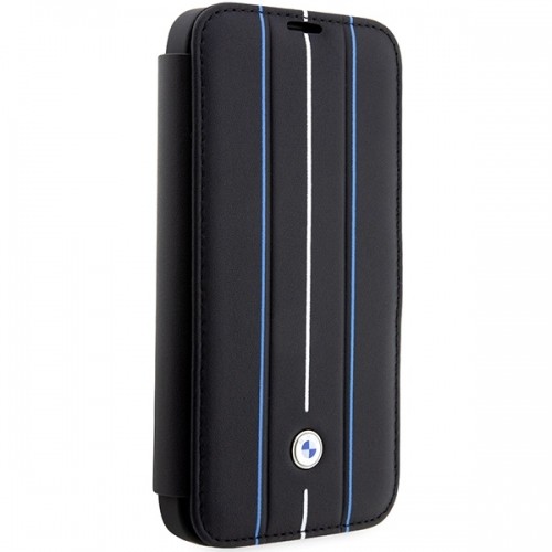 Etui BMW BMBKP14X22RVSK iPhone 14 Pro Max 6,7" czarny|black bookcase Leather Stamp Blue Lines image 3
