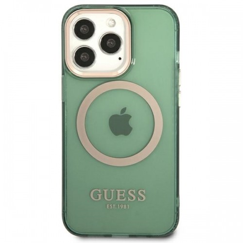Guess GUHMP13LHTCMA iPhone 13 Pro | 13 6,1" zielony|khaki hard case Gold Outline Translucent MagSafe image 3