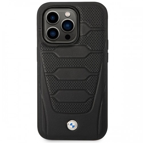 Etui BMW BMHMP14L22RPSK iPhone 14 Pro 6,1" czarny|black Leather Seats Pattern MagSafe image 3