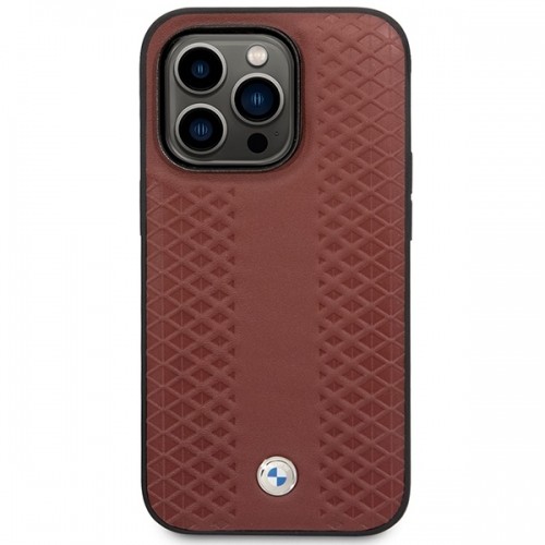 Etui BMW BMHMP14L22RFGR iPhone 14 Pro 6,1" burgundowy|burgundy Leather Diamond Pattern MagSafe image 3
