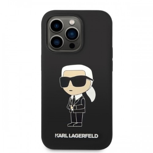 Karl Lagerfeld KLHMP14XSNIKBCK iPhone 14 Pro Max 6,7" hardcase czarny|black Silicone Ikonik Magsafe image 3