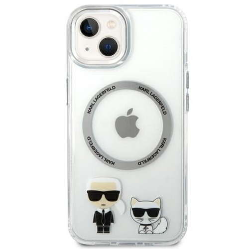 Karl Lagerfeld MagSafe Compatible Case Karl and Choupette for iPhone 14 Plus Transparent image 3