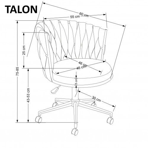 Krēsls Halmar TALON (Pelēks) image 3