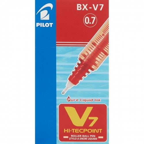 Ручка с жидкими чернилами Pilot V7 Hi-Tecpoint Красный 0,5 mm (12 штук) image 3