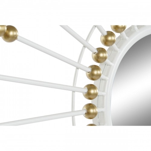 Настенное зеркало Home ESPRIT Белый Позолоченный Металл Стеклянный 80 x 2,5 x 80 cm image 3