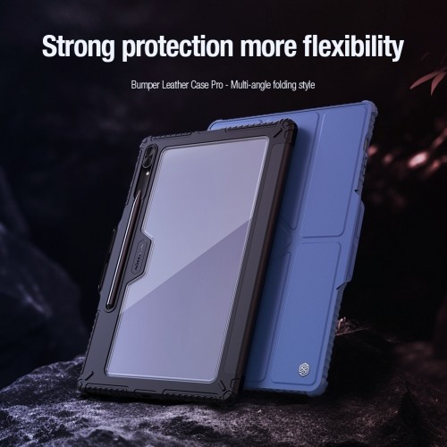 Nillkin Bumper PRO Protective Stand Case Multi-angle for Samsung Galaxy Tab S9 Ultra Sapphire Blue image 3