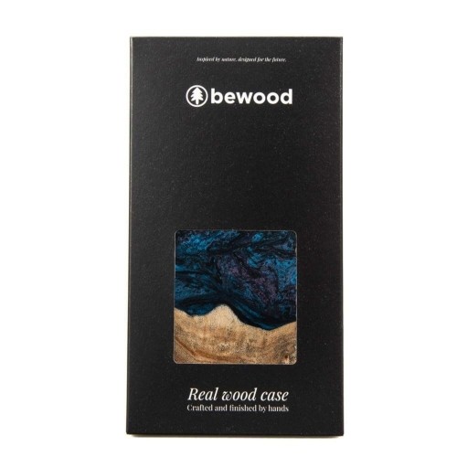 Wood and resin case for Samsung Galaxy A54 5G Bewood Unique Neptune - navy blue and black image 3