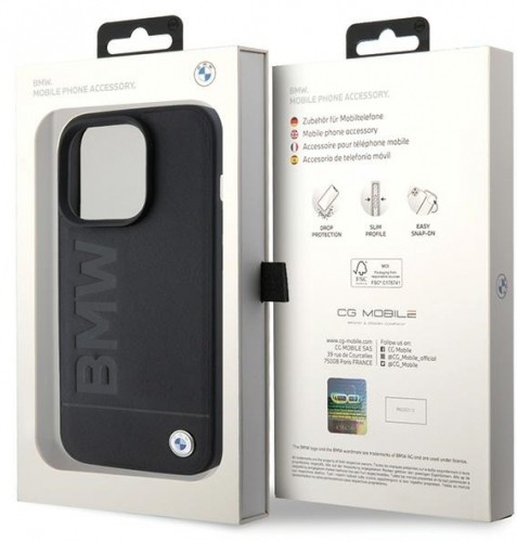 BMW Magsafe Leather Hot Stamp Case Aizmugurējais Ādas Apvalks Priekš Apple iPhone 15 Pro image 3