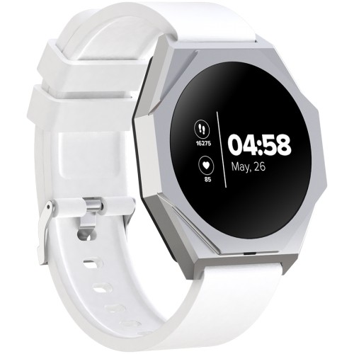 CANYON Otto SW-86, Smart watch Realtek 8762DK LCD 1.3'' LTPS 360X360px, G+F 1+gesture 192KB Li-ion polymer battery 3.7v 280mAh,Silver aluminum alloy case middle frame+plastic bottom case+white silicone strap+silver strap buckle host:45.4*42.4*9.6mm S image 3