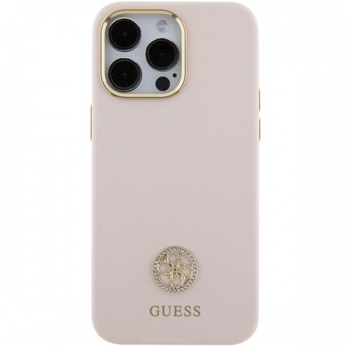 Guess Silicone Logo Strass 4G Back Case Защитный Чехол для Apple iPhone 15 Pro Max image 3