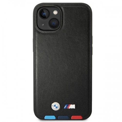 Etui BMW BMHMP14M22PTDK iPhone 14 Plus 6,7" czarny|black Leather Stamp Tricolor Magsafe image 3