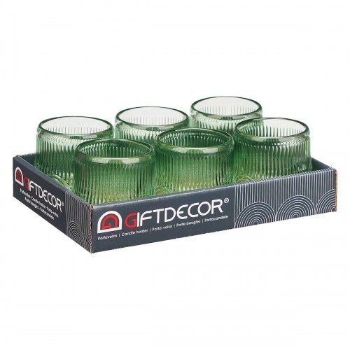 Gift Decor Подсвечник Лучи Зеленый Стеклянный 7,5 x 7,8 x 7,5 cm (12 штук) image 3