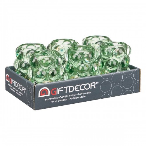 Gift Decor Svečturis Mikropērles Zaļš Stikls 8,4 x 12,5 x 8,4 cm (12 gb.) image 3