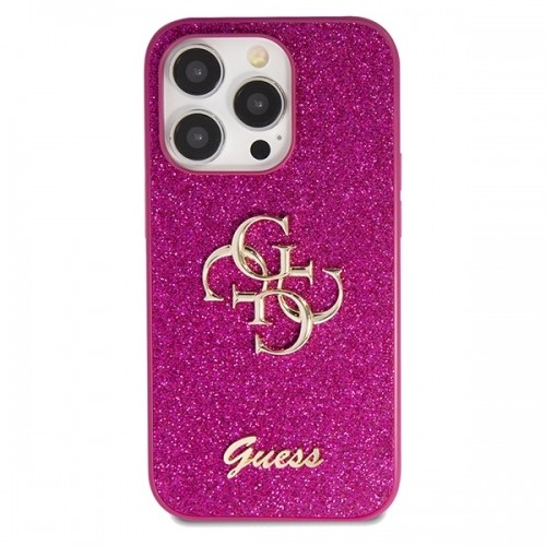 Guess GUHCP15LHG4SGU iPhone 15 Pro 6.1" fioletowy|purple hardcase Glitter Script Big 4G image 3