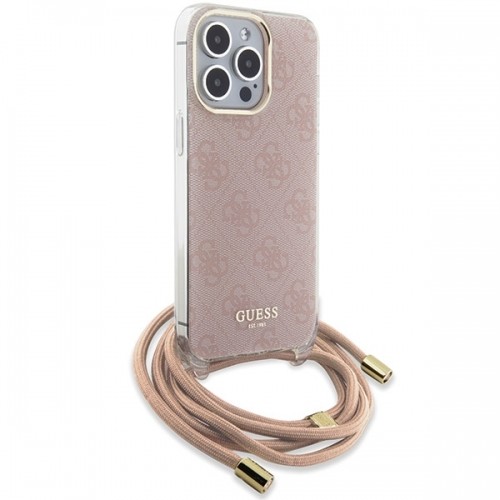 Guess GUHCP15LHC4SEP iPhone 15 Pro 6.1" różowy|pink hardcase Crossbody Cord 4G Print image 3