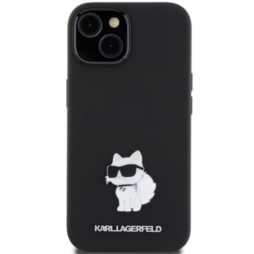 Karl Lagerfeld KLHCP15MSMHCNPK iPhone 15 Plus 6.7" czarny|black Silicone Choupette Metal Pin image 3