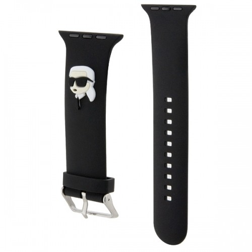 Karl Lagerfeld Pasek KLAWLSLKNK Apple Watch 42|44|45|49mm czarny|black strap 3D Rubber Karl Head image 3