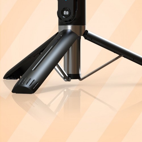 OEM Selfie Stick - with detachable bluetooth remote control, tripod and LED light - P90D BLACK image 3