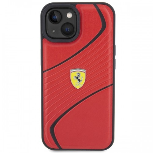 Ferrari FEHCP15SPTWR iPhone 15 6.1" czerwony|red hardcase Twist Metal Logo image 3