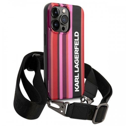 Karl Lagerfeld KLHCP14LSTSTP iPhone 14 Pro 6,1" hardcase różowy|pink Color Stripes Strap image 3