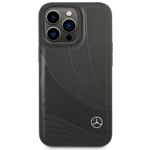 Mercedes MEHCP14X8ROLK iPhone 14 Pro Max 6,7" czarny|black hardcase Leather Wave Patern image 3