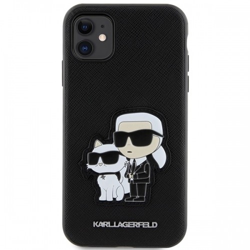 Karl Lagerfeld PU Saffiano Karl and Choupette NFT Case for iPhone 11 Black image 3