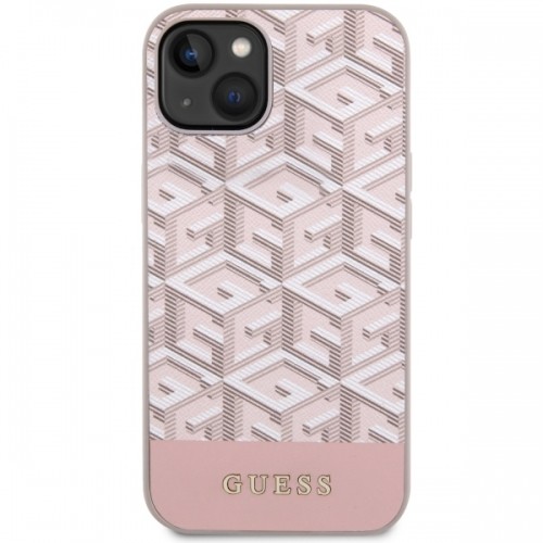 Guess GUHMP14MHGCFSEP iPhone 14 Plus 6,7" różowy|pink hard case GCube Stripes MagSafe image 3
