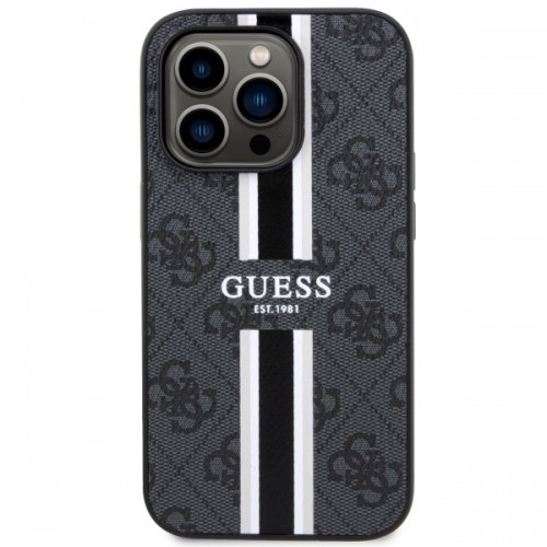 Guess GUHMP14LP4RPSK iPhone 14 Pro 6.1" czarny|black hardcase 4G Printed Stripes MagSafe image 3