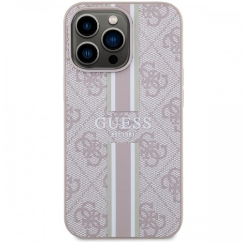 Guess GUHMP13XP4RPSP iPhone 13 Pro Max 6,7" różowy|pink hardcase 4G Printed Stripes MagSafe image 3