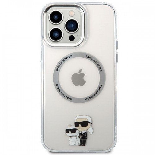 Karl Lagerfeld MagSafe Compatible Case IML Karl and Choupette NFT for iPhone 13 Pro Max Transparent image 3