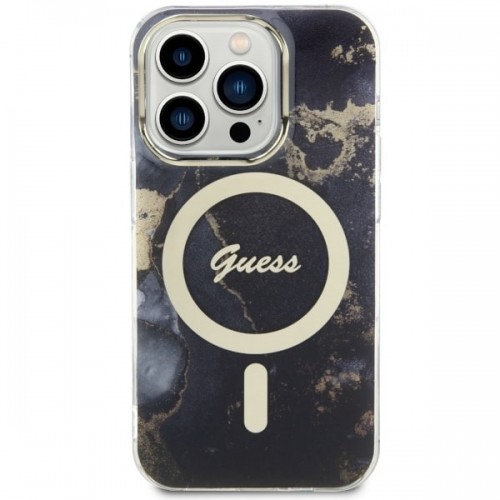 Guess GUHMP14XHTMRSK iPhone 14 Pro Max 6.7" czarny|black hardcase Golden Marble MagSafe image 3
