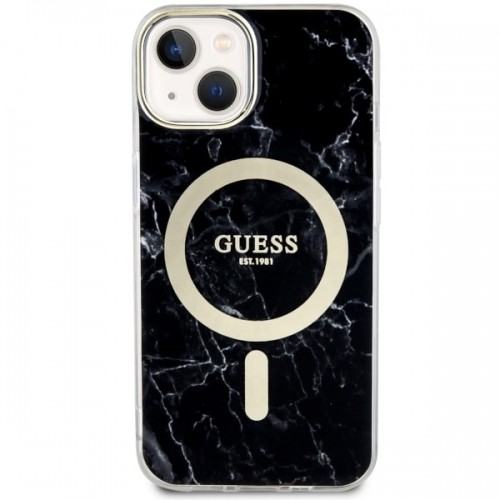 Guess GUHMP14SPCUMAK iPhone 14 6.1" czarny|black hardcase Marble MagSafe image 3
