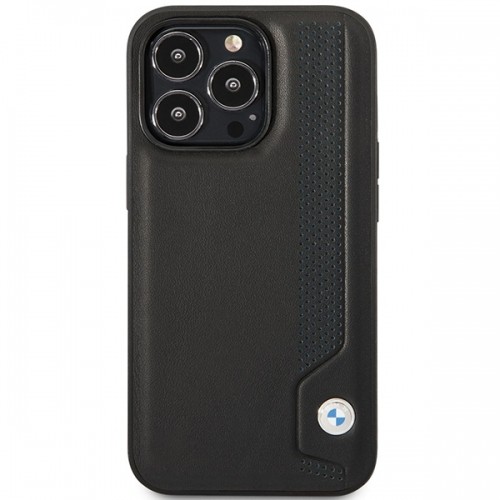 Etui BMW BMHCP14X22RBDK iPhone 14 Pro Max 6,7" czarny|black hardcase Leather Blue Dots image 3