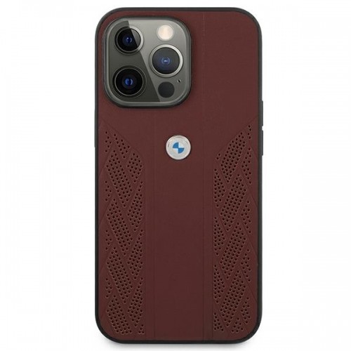 Etui BMW BMHCP13LRSPPR iPhone 13 Pro|13 6,1" czerwony|red hardcase Leather Curve Perforate image 3