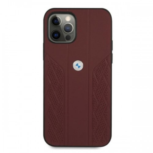 Etui BMW BMHCP12MRSPPR iPhone 12|12 Pro 6,1" czerwony|red hardcase Leather Curve Perforate image 3
