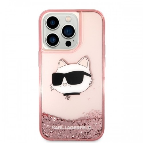 Karl Lagerfeld KLHCP14XLNCHCP iPhone 14 Pro Max 6,7" różowy|pink hardcase Glitter Choupette Head image 3