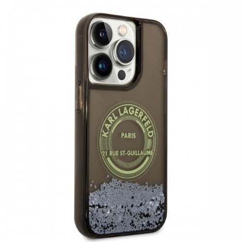 Karl Lagerfeld KLHCP14LLCRSGRK iPhone 14 Pro 6,1" czarny|black hardcase Liquid Glitter RSG image 3