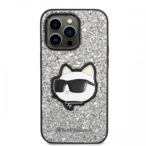 Karl Lagerfeld KLHCP14LG2CPS iPhone 14 Pro 6,1" srebrny|silver hardcase Glitter Choupette Patch image 3
