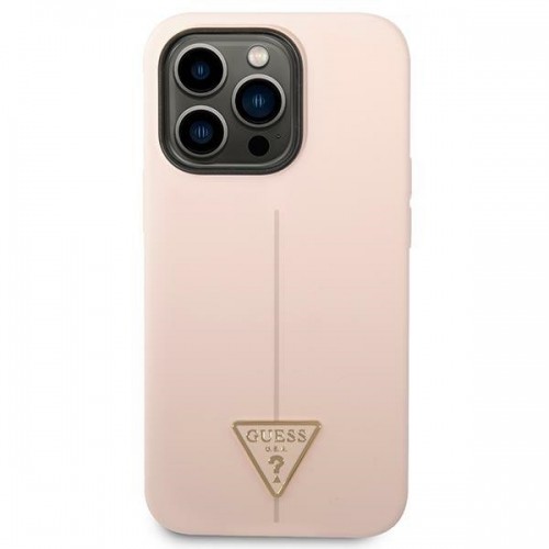 Guess GUHCP14XSLTGP iPhone 14 Pro Max 6,7" różowy|pink hardcase Silicone Triangle image 3