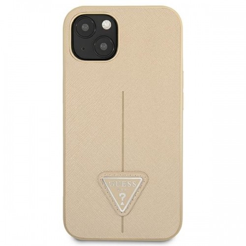 Guess GUHCP14SPSATLE iPhone 14 6,1" beżowy|beige hardcase SaffianoTriangle Logo image 3