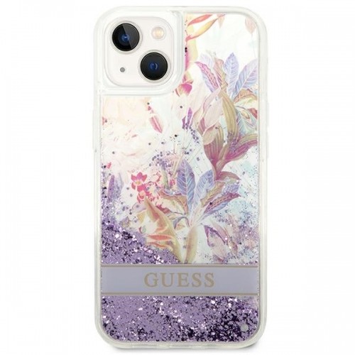 Guess GUHCP14MLFLSU iPhone 14 Plus 6,7" fioletowy|purple hardcase Flower Liquid Glitter image 3