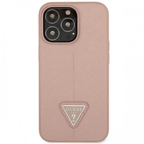 Guess GUHCP14LPSATLP iPhone 14 Pro 6,1" różowy|pink hardcase SaffianoTriangle Logo image 3