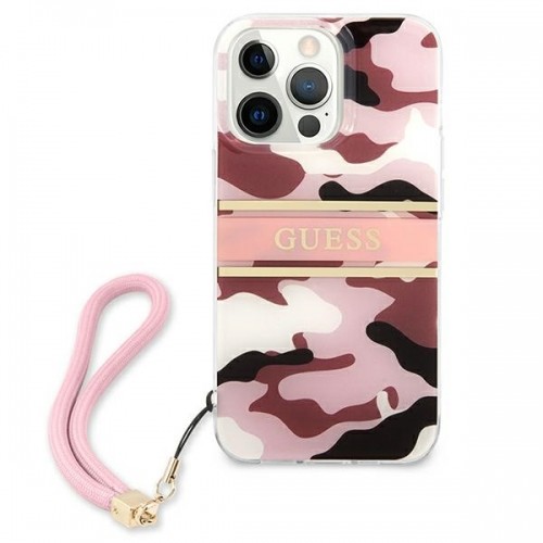 Guess GUHCP13XKCABPI iPhone 13 Pro Max 6,7" różowy|pink hardcase Camo Strap Collection image 3