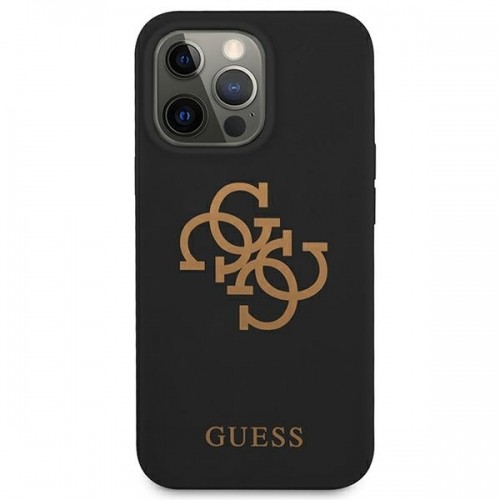 Guess GUHCP13LLS4GGBK iPhone 13 Pro | 13 6,1" czarny|black hard case Silicone 4G Logo image 3