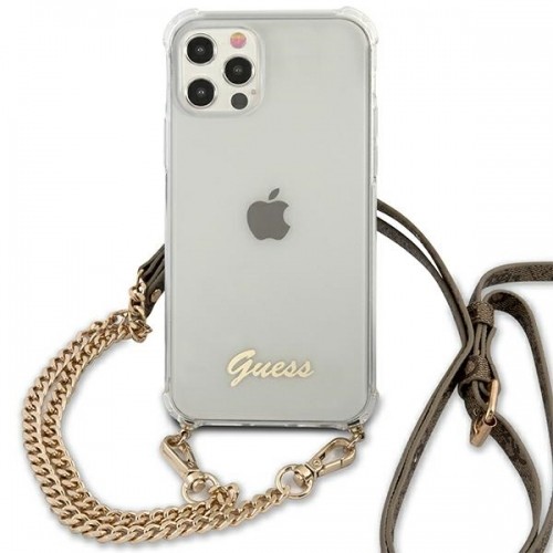 Guess GUHCP12MKC4GSGO iPhone 12|12 Pro 6,1" Transparent hardcase 4G Gold Chain image 3