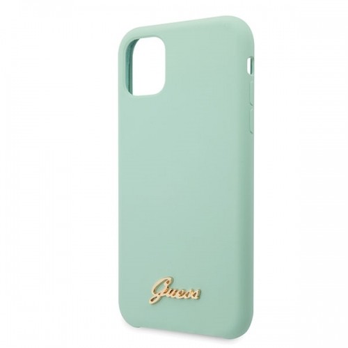 Guess GUHCN65LSLMGG iPhone 11 Pro Max zielony|green hard case Silicone Vintage Gold Logo image 3