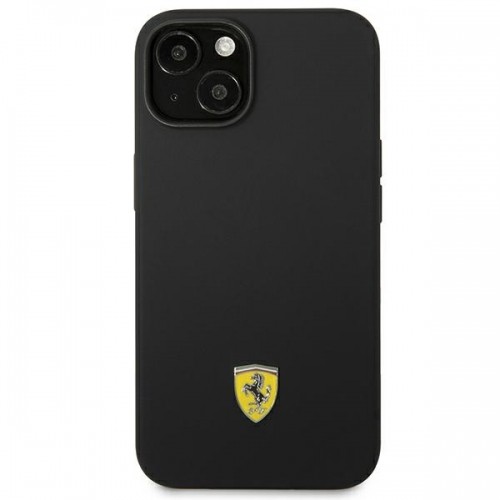 Ferrari FEHCP14SSIBBK iPhone 14 6,1" czarny|black hardcase Silicone Metal Logo image 3