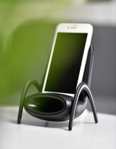 OEM Wireless Induction Charger QI Universal Fast Charge - FC08 with stand 15W BLACK (min. 2A) image 3
