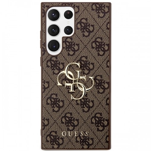 Guess PU 4G Metal Logo Case for Samsung Galaxy S23 Ultra Brown image 3