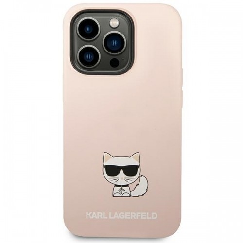 Karl Lagerfeld Liquid Silicone Choupette Case for iPhone 14 Pro Pink image 3